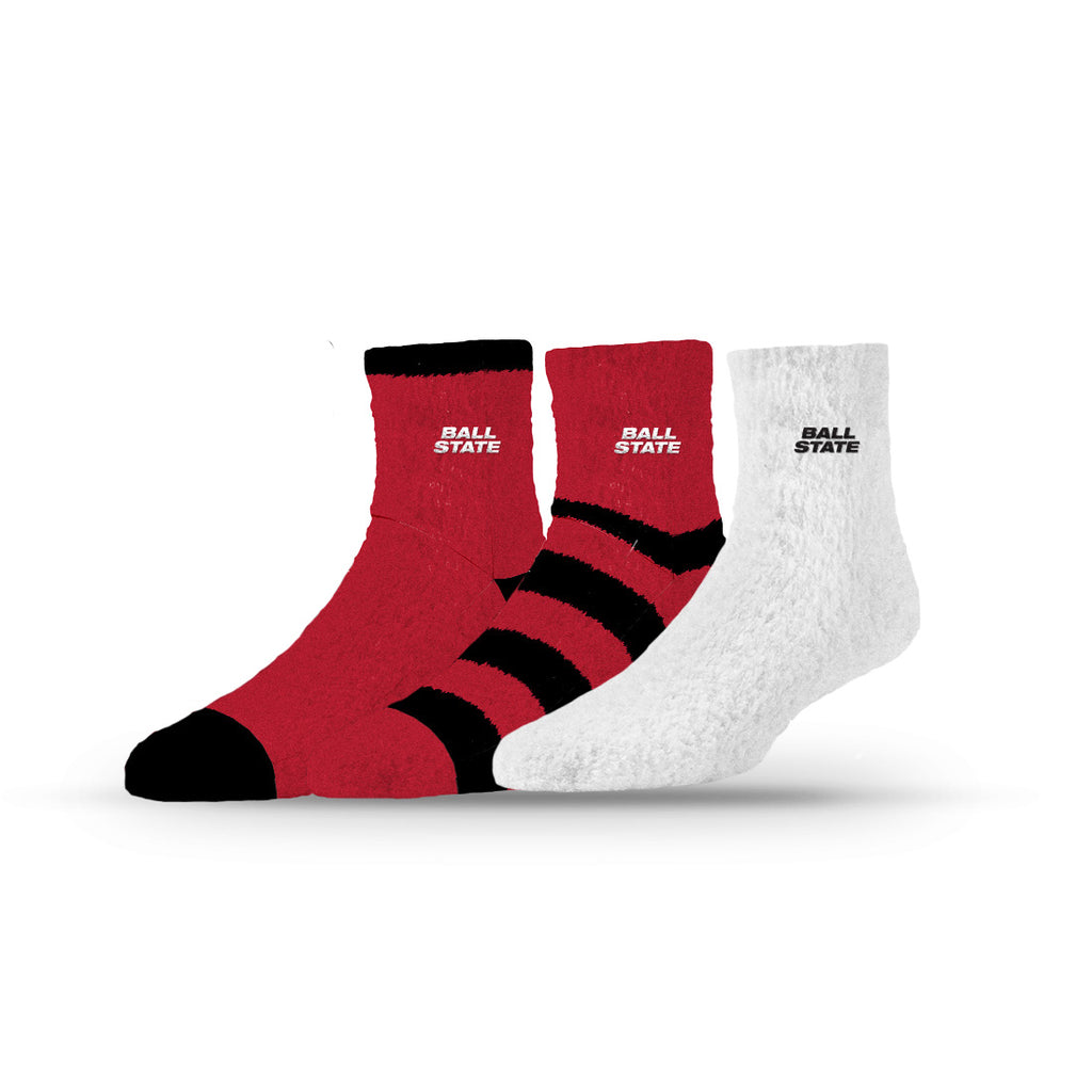 Ball State University | Fuzzy Half Calf Embroidered | NCAA 3 Pack | N02832857ML