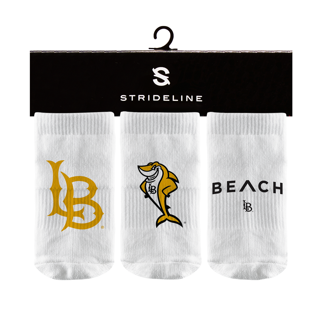California State University, Long Beach | Baby Socks 3 Pack | Primary Logo | N02396419B01