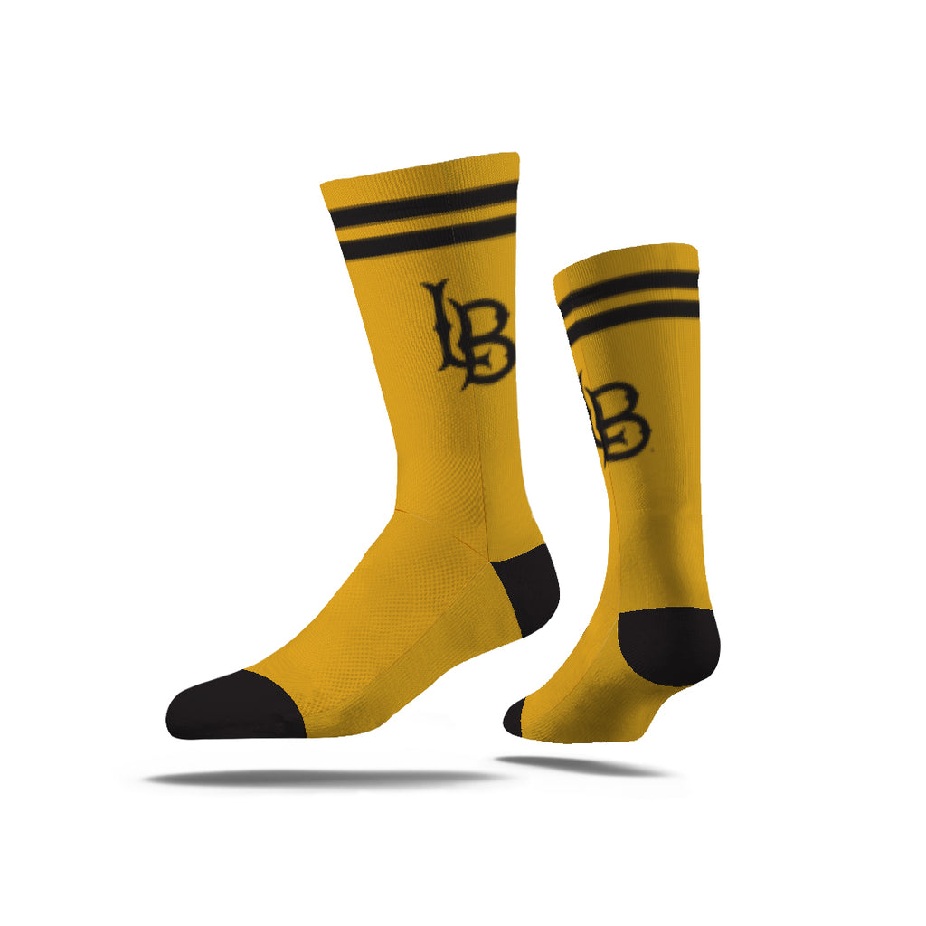 California State University, Long Beach | Economy Knit Crew | Primary Logo School Color | Gold | N02681305ML