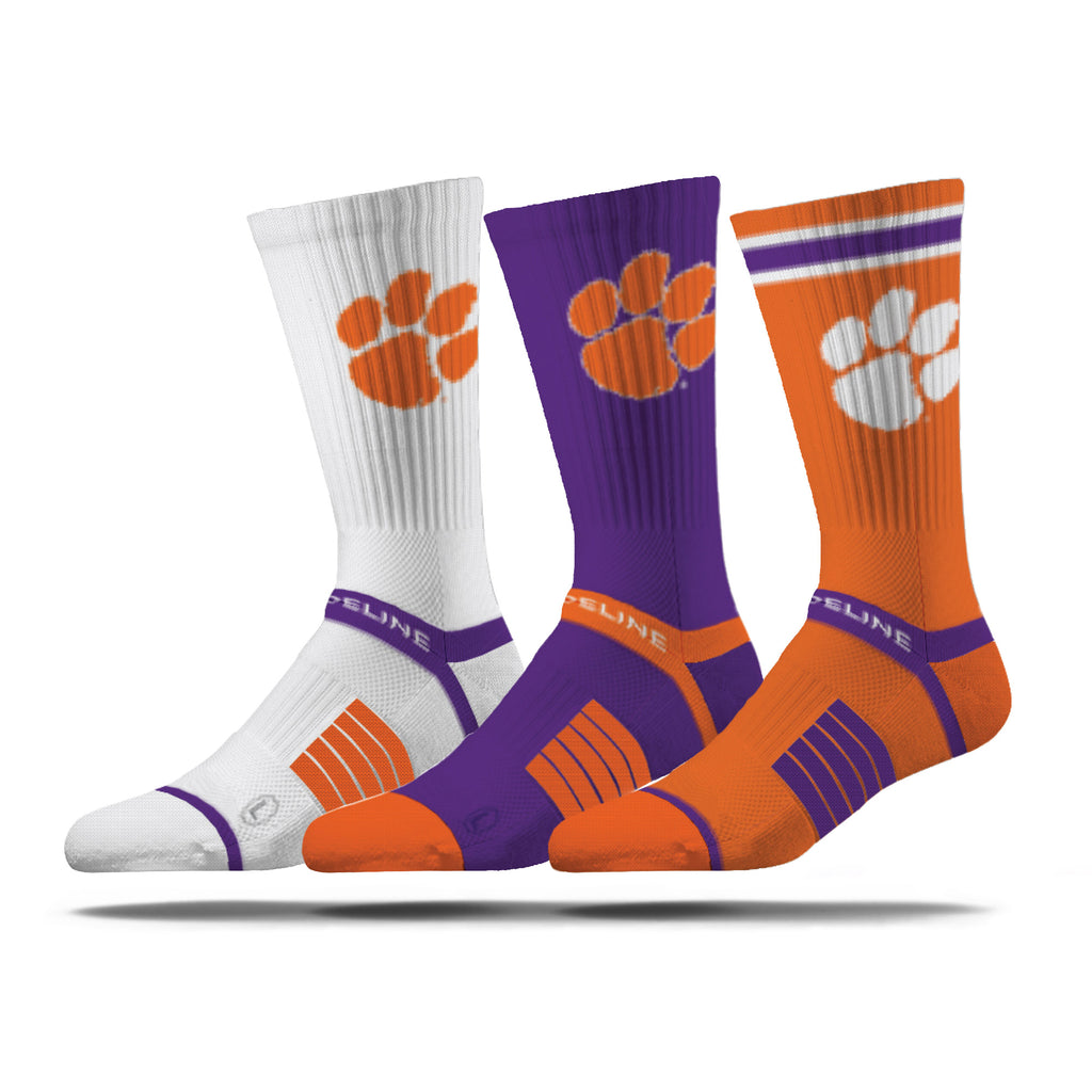 Clemson University | Premium Knit Crew 3 Pack | NCAA 3 Pack G2 | N02503000ML