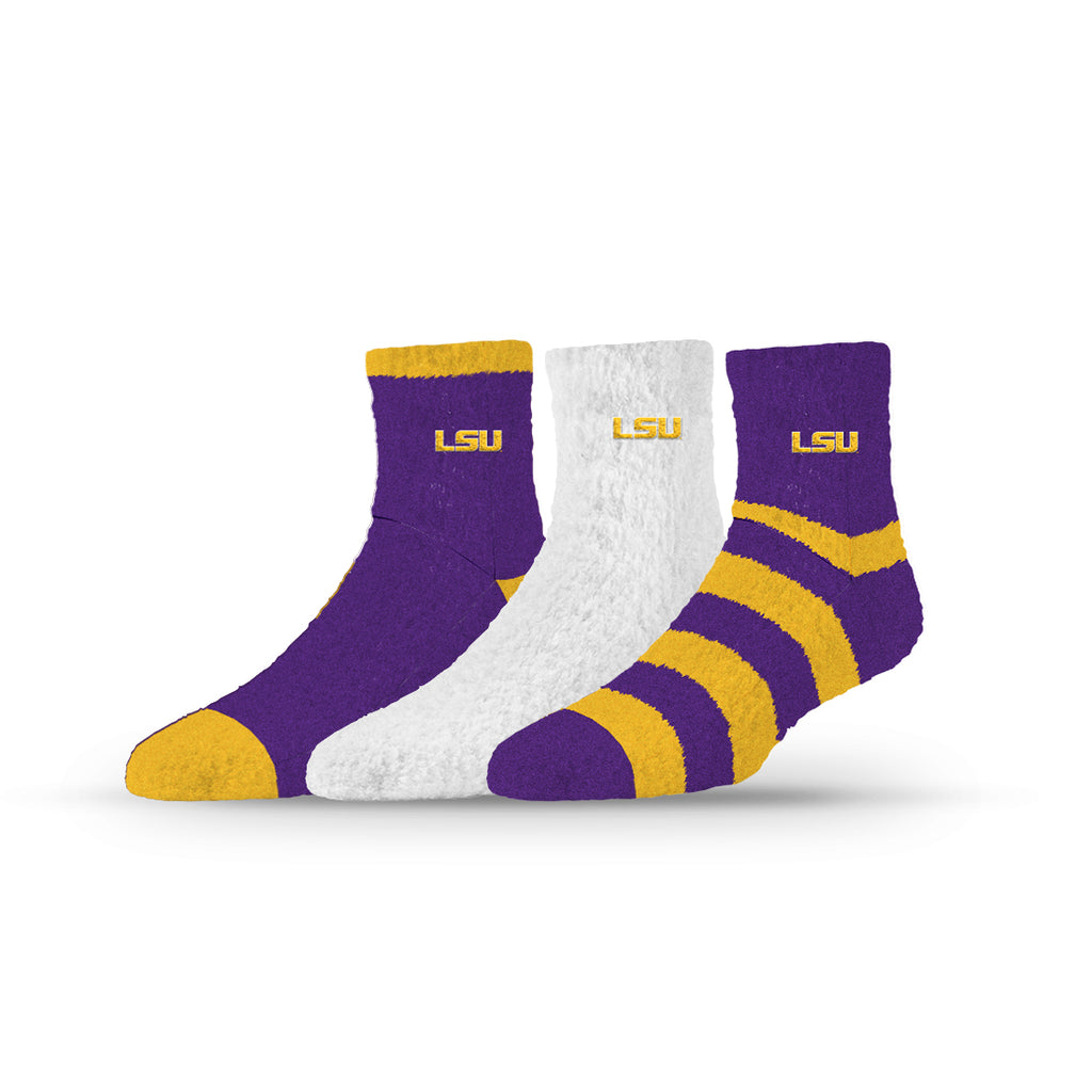 LSU | Fuzzy Half Calf Embroidered | NCAA 3 Pack | N02804536ML