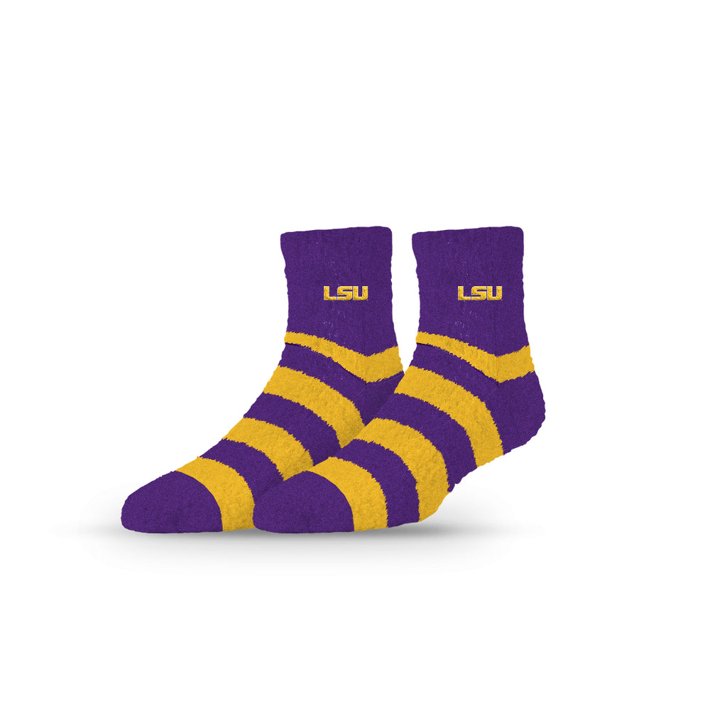 LSU | Fuzzy Half Calf Embroidered | Stripe | N02800795ML