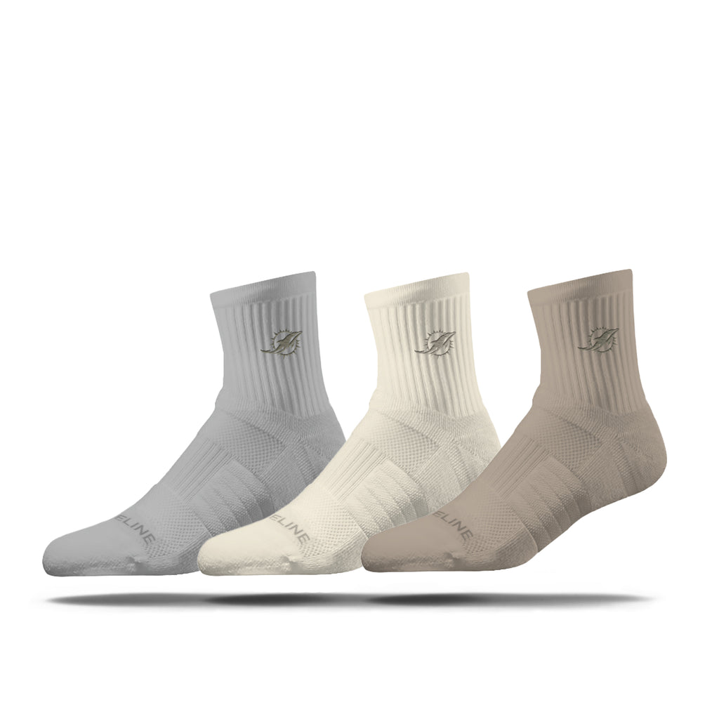 Miami Dolphins | Half Calf Embroidered | NFL Neutrals 3 Pack | N02833780ML