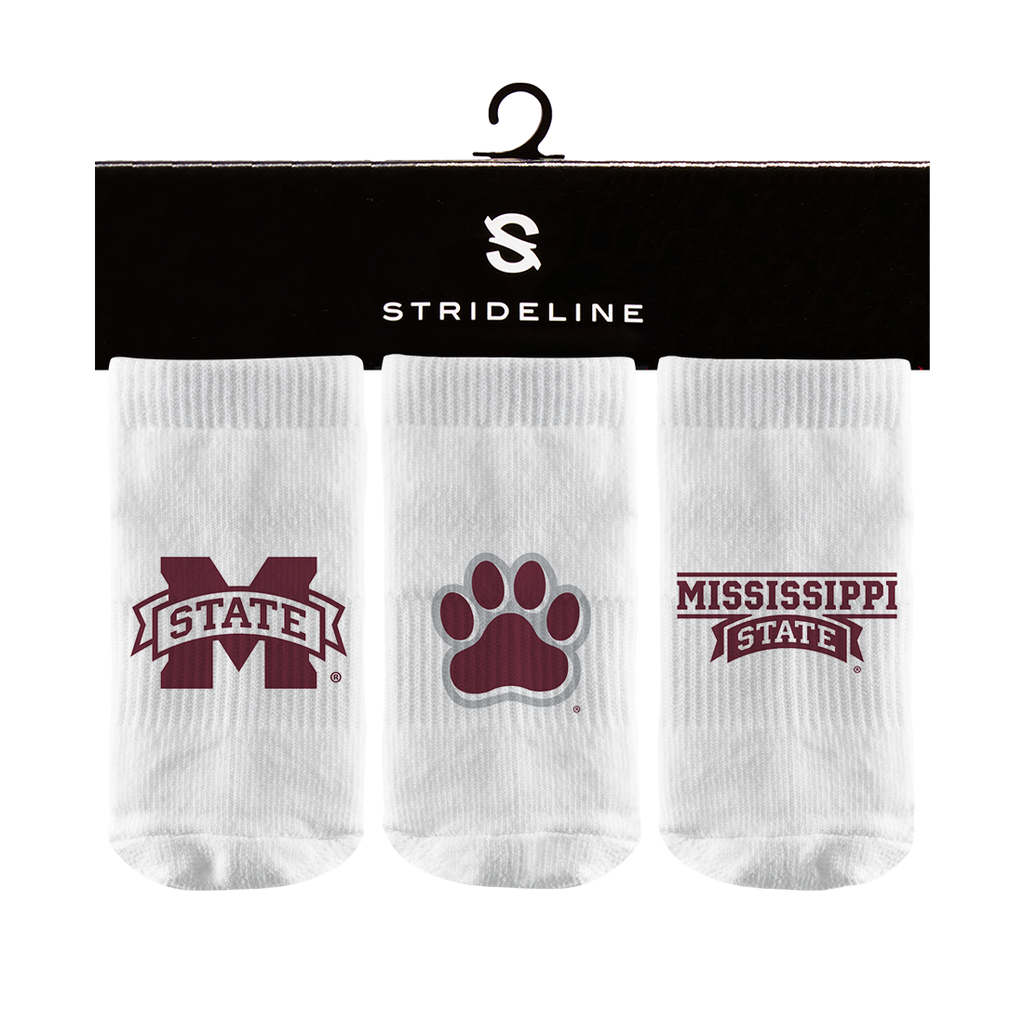 Mississippi State University | Baby Socks 3 Pack | Primary Logo | N02137782B01