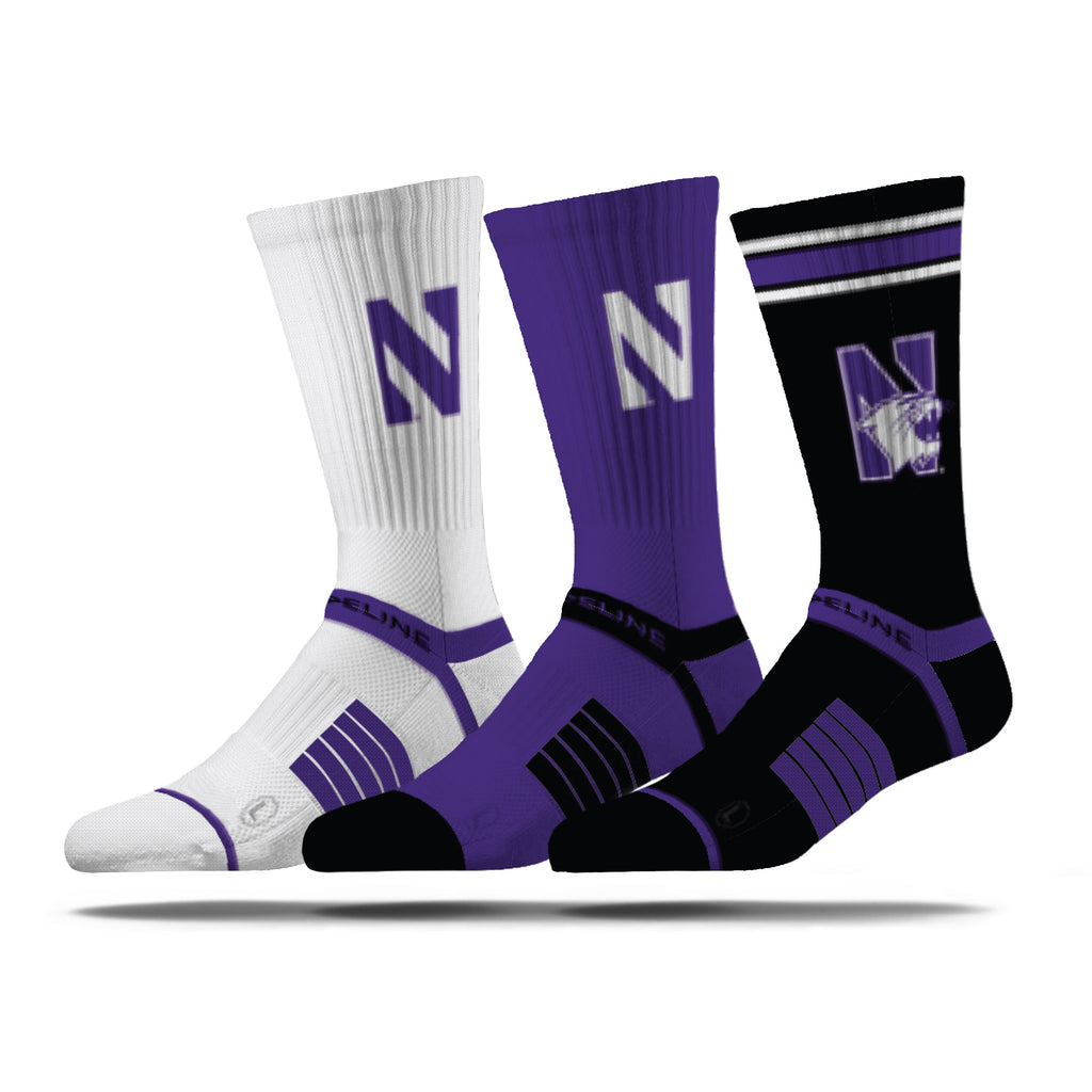 Northwestern University | Premium Knit Crew 3 Pack | NCAA 3 Pack G2 | N02505211ML