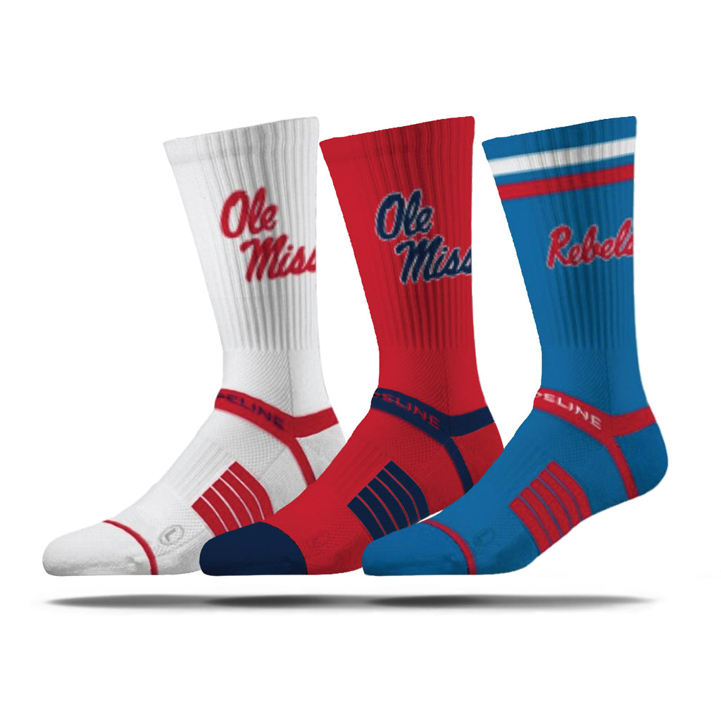 Ole Miss | Premium Knit Crew 3 Pack | NCAA 3 Pack G2 | N02505219ML