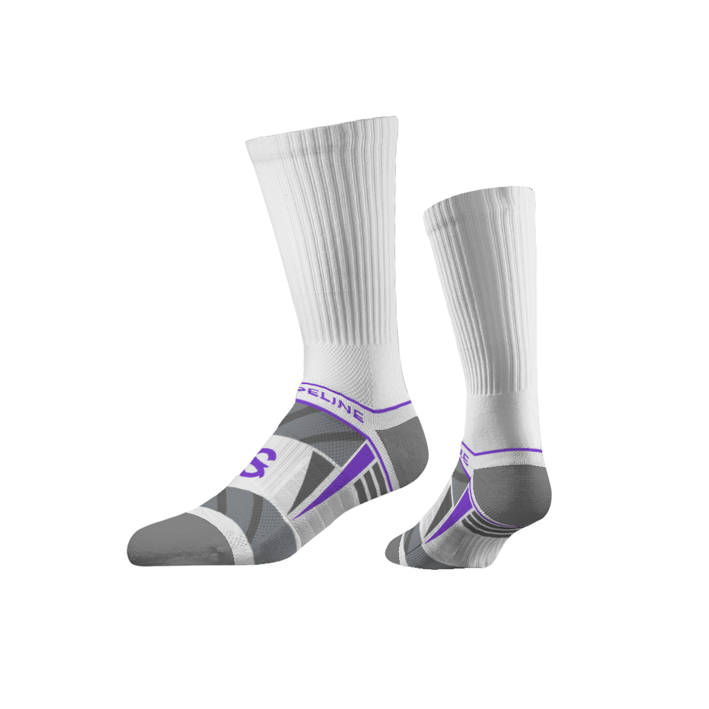Performance | Premium Crew | White | Purple Accent | N02435002ML