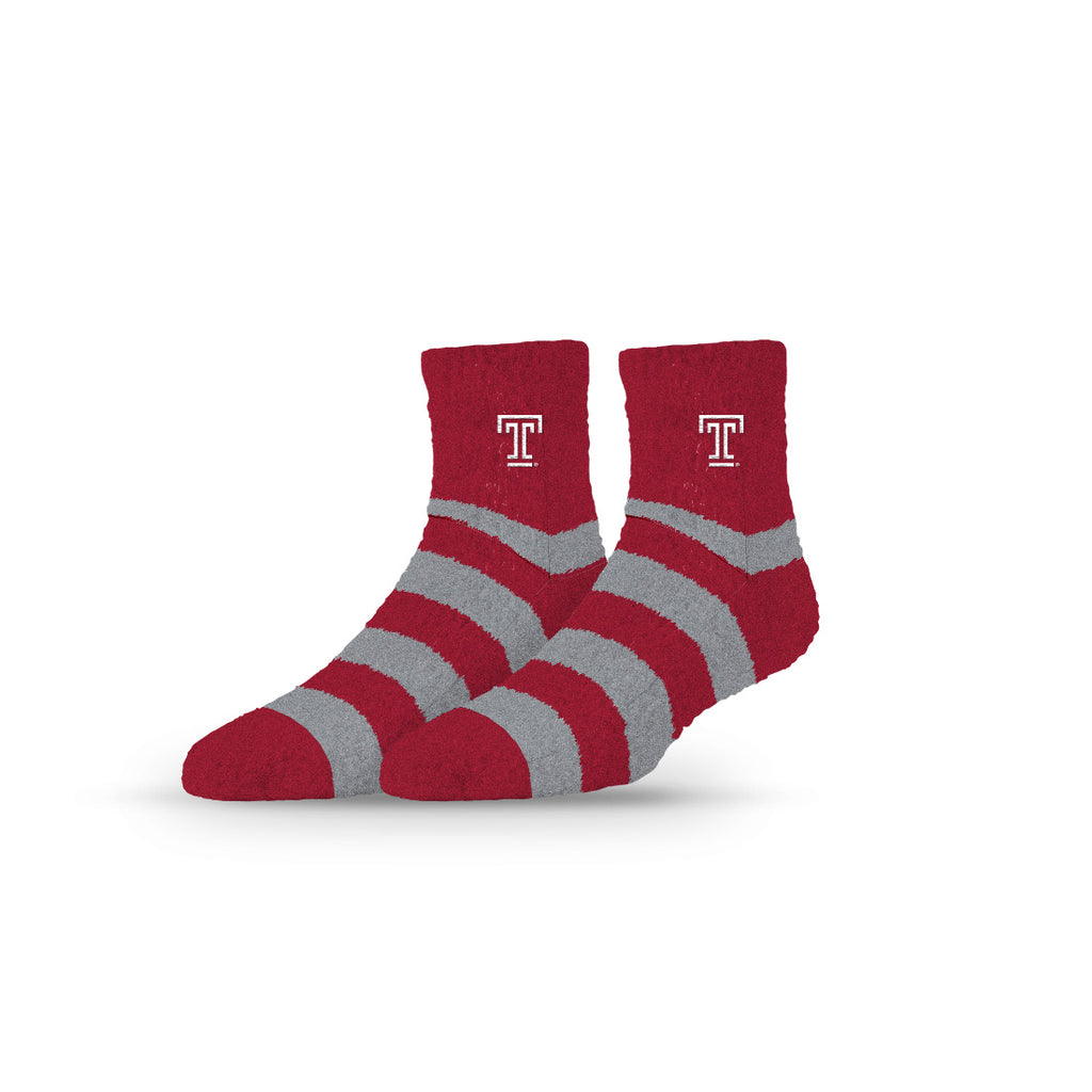 Temple University | Fuzzy Half Calf Embroidered | Stripe | N02801056ML