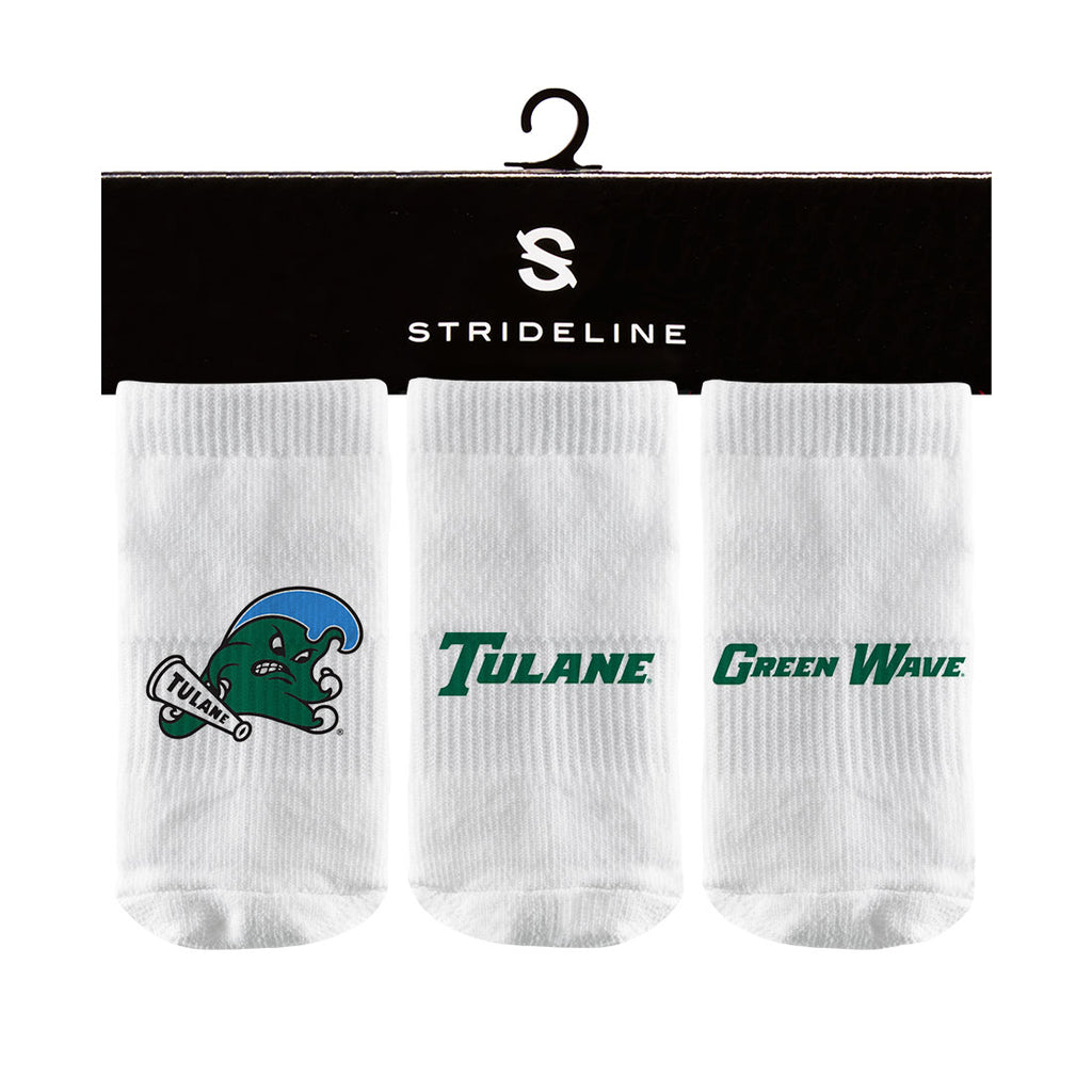 Tulane University | Baby Socks 3 Pack | Primary Logo | N01571226B01