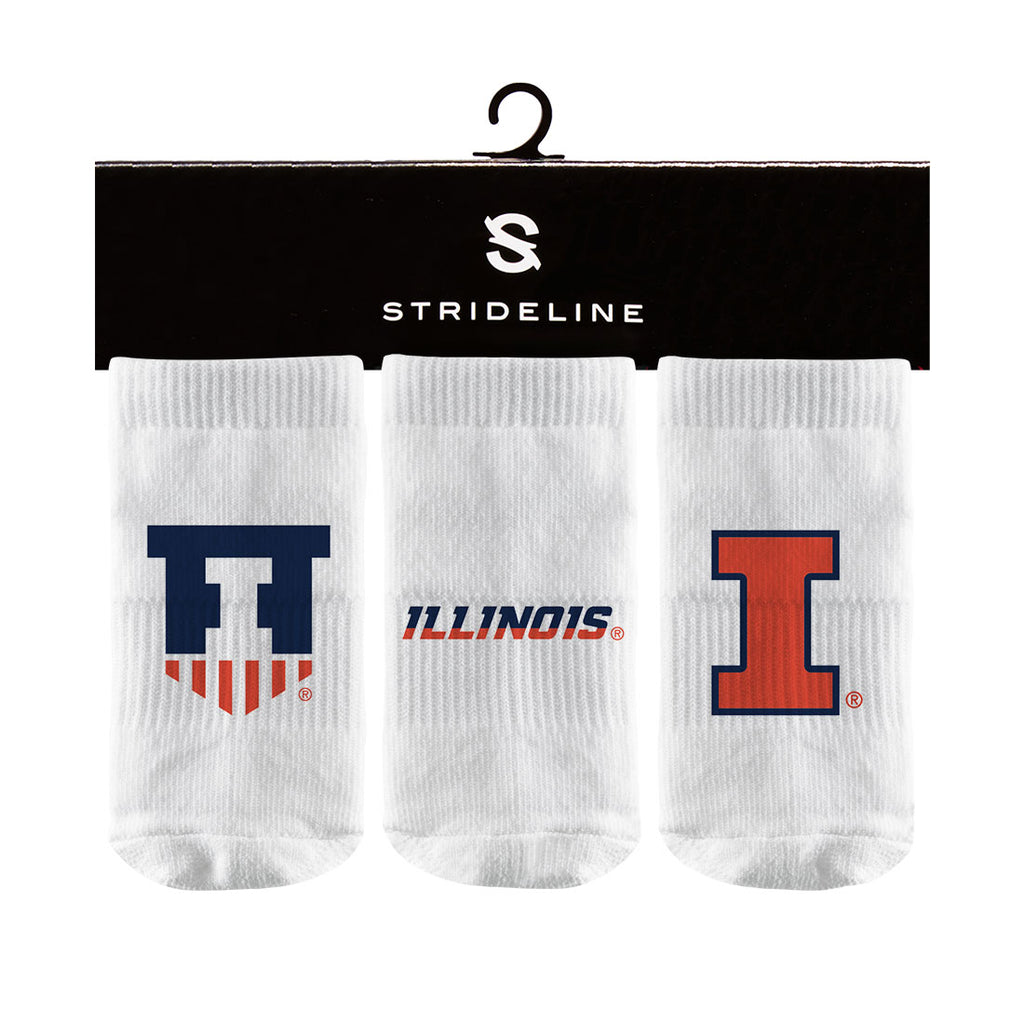 University of Illinois | Baby Socks 3 Pack | Primary Logo | N01206620B01