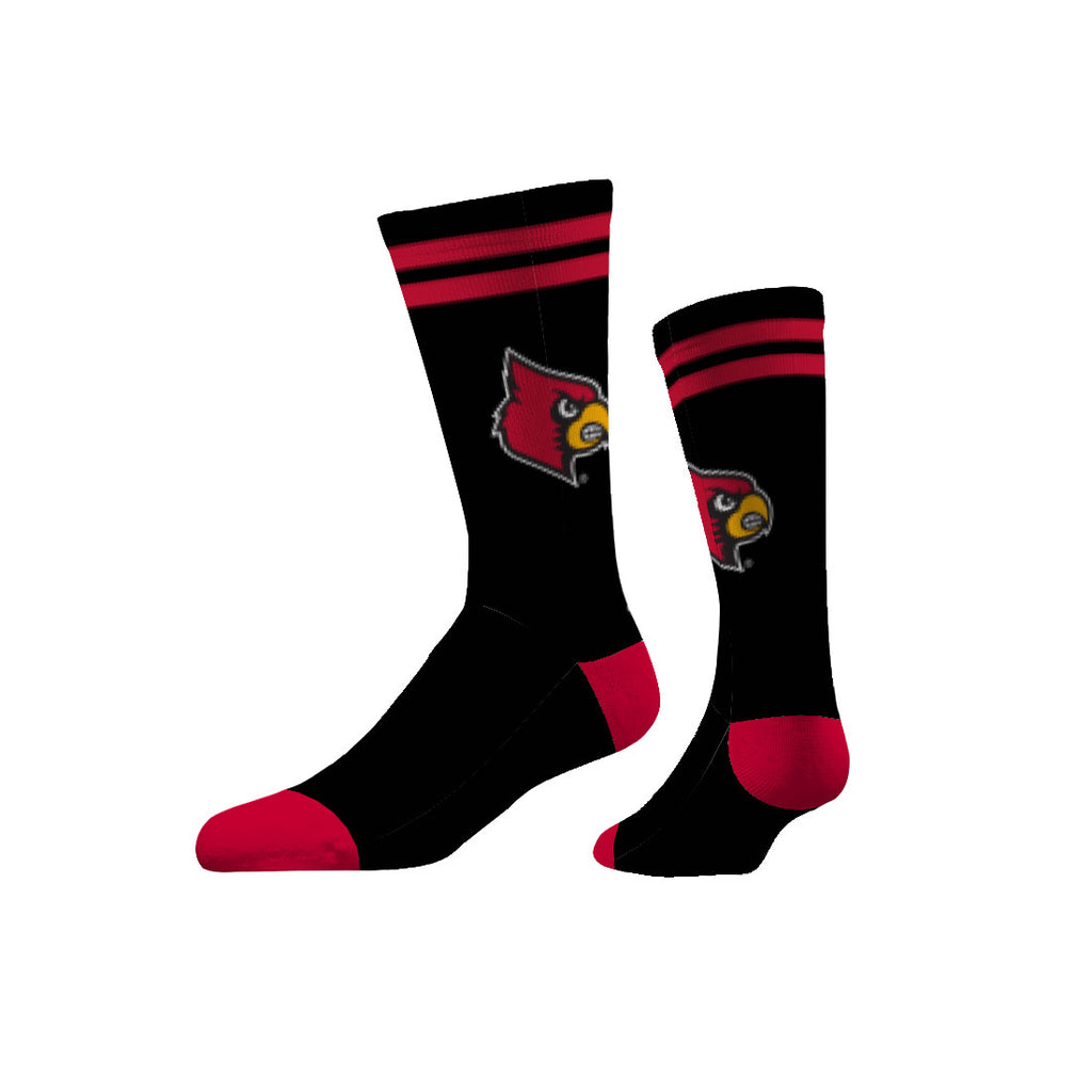 University of Louisville | Economy Knit Crew | Primary Logo School Color | Black | N02425054ML