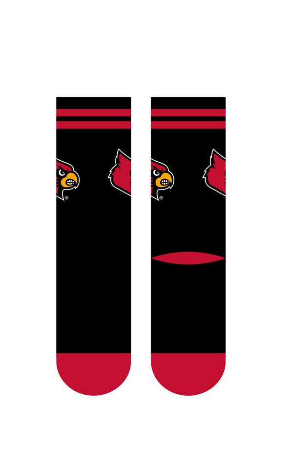 University of Louisville | Economy Knit Crew | Primary Logo School Color | Black | N02425054ML