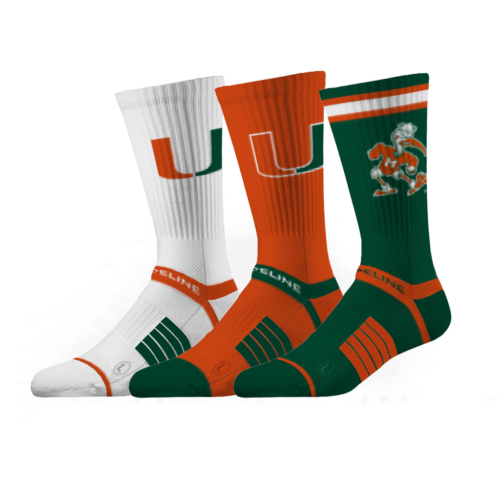 University of Miami | Premium Knit Crew 3 Pack | NCAA 3 Pack G2 | N02503505ML