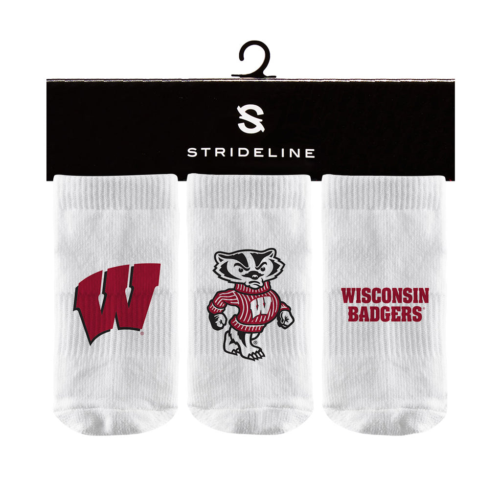 University of Wisconsin | Baby Socks 3 Pack | Primary Logo | N02106208B01