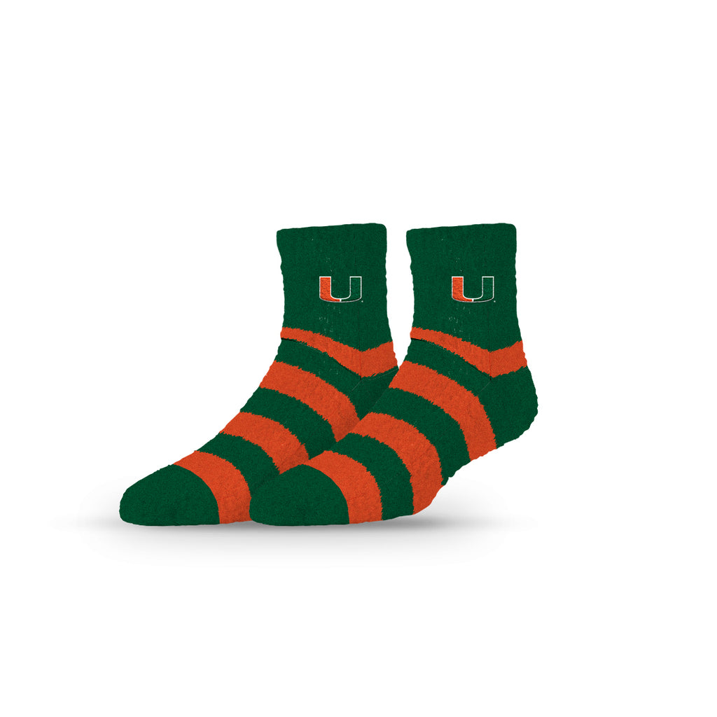 University of Miami | Fuzzy Half Calf Embroidered | Stripe | N02801791ML