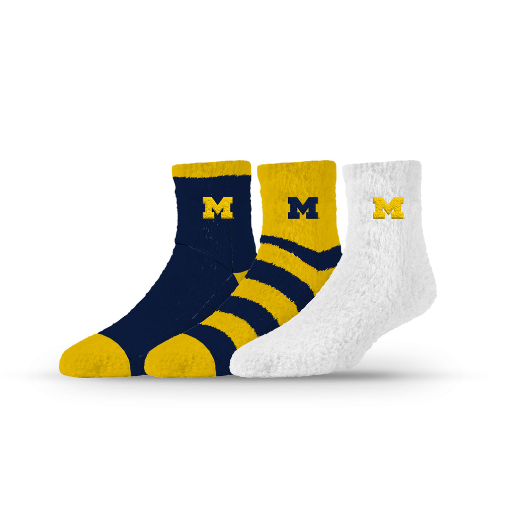 University of Michigan | Fuzzy Half Calf Embroidered | NCAA 3 Pack | N02805197ML