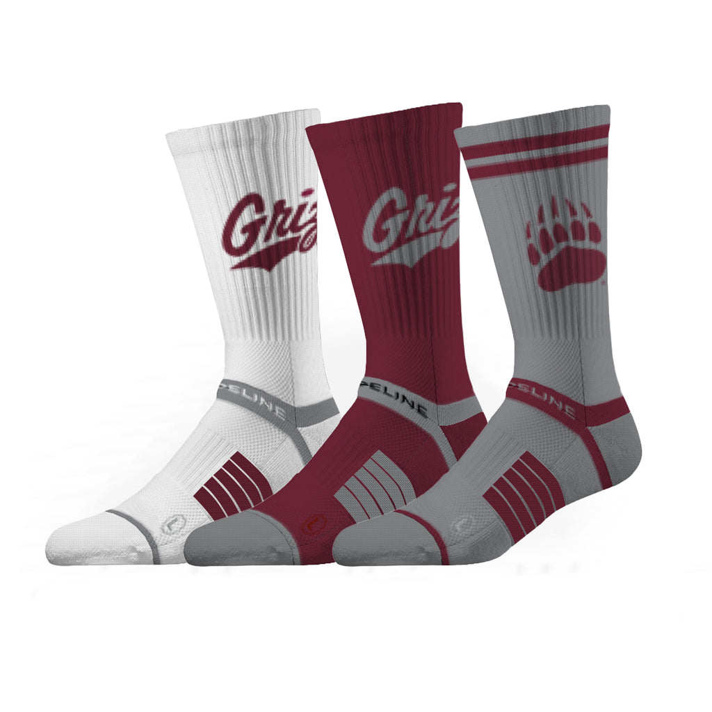 University of Montana | Premium Knit Crew 3 Pack | NCAA 3 Pack G2 | N02504008ML