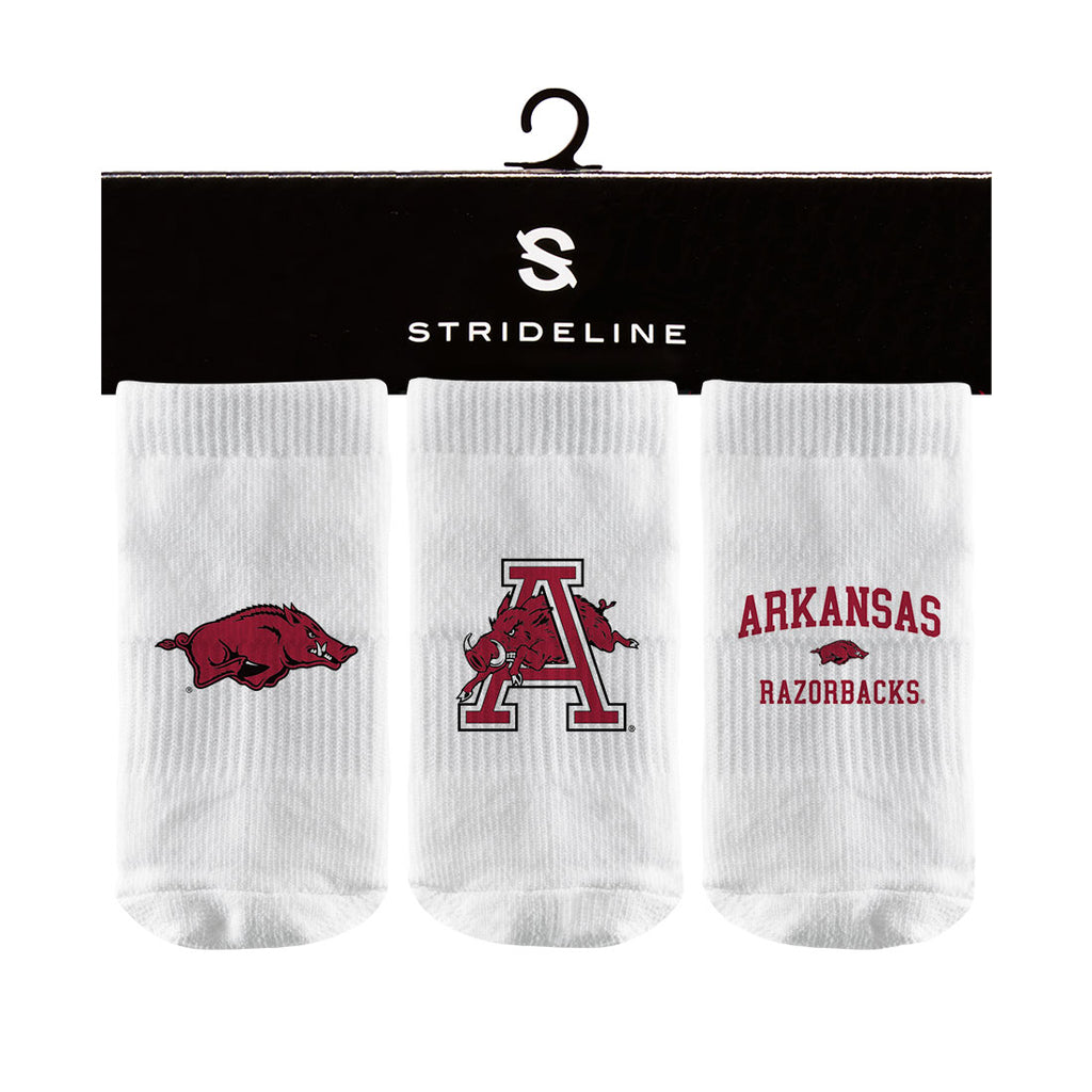 University of Arkansas | Baby Socks 3 Pack | Primary Logo | N02339306B01