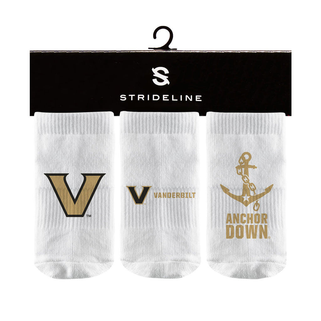 Vanderbilt University | Baby Socks 3 Pack | Primary Logo | N02499626B01
