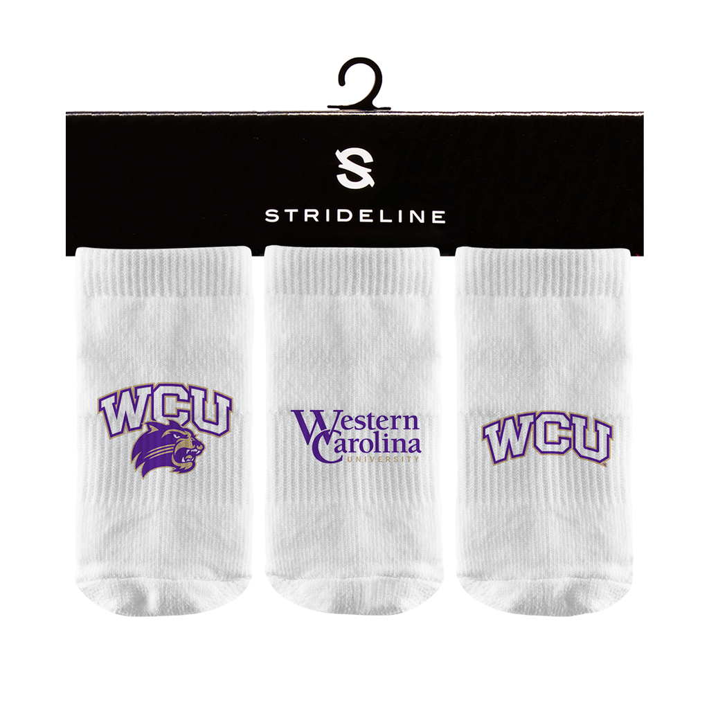 Western Carolina University | Baby Socks 3 Pack | Primary Logo | N02534736B01