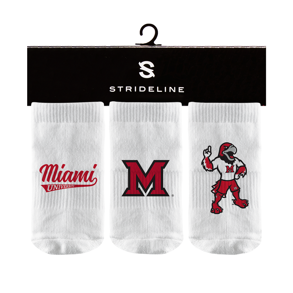 Miami University | Baby Socks 3 Pack | Primary Logo | N02328586B01
