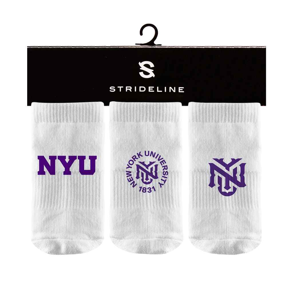 New York University | Baby Socks 3 Pack | Primary Logo | N01568184B01